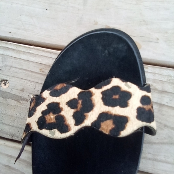 Women's Crown Vintage Slip on Slides Niabi Cow Hair Leopard Print Size 8M 8 - Picture 7 of 7